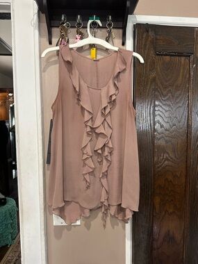 Ruffled Sleeveless Camisole - Dusty Rose